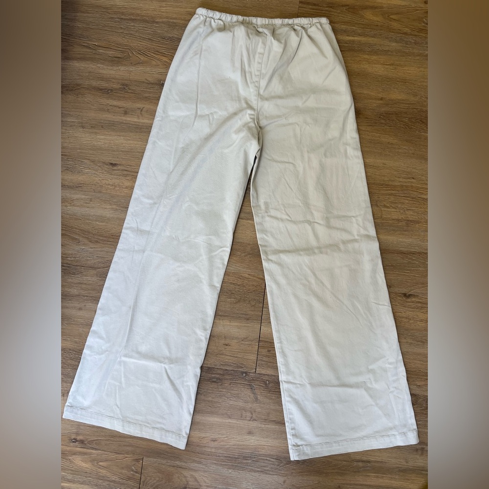 Easy Cotton Wide Leg Drawstring Pants - Picture 2 of 8